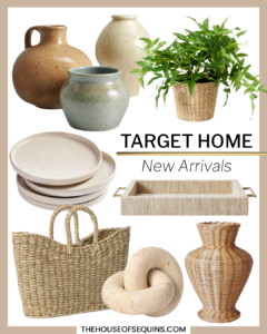 Blogger Sarah Lindner of The House of Sequins sharing Target Home Studio McGee spring decor.