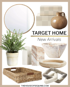 Blogger Sarah Lindner of The House of Sequins sharing Target Home Studio McGee spring decor.