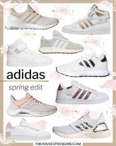 Blogger Sarah Lindner of The House of Sequins sharing Spring sneakers from adidas.