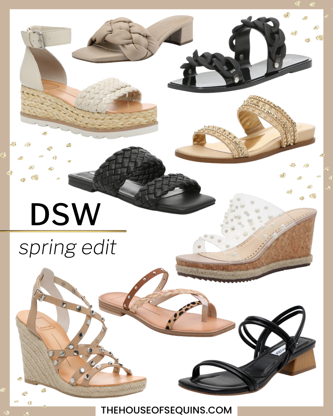 Blogger Sarah Lindner of The House of Sequins sharing Spring sandals from DSW.