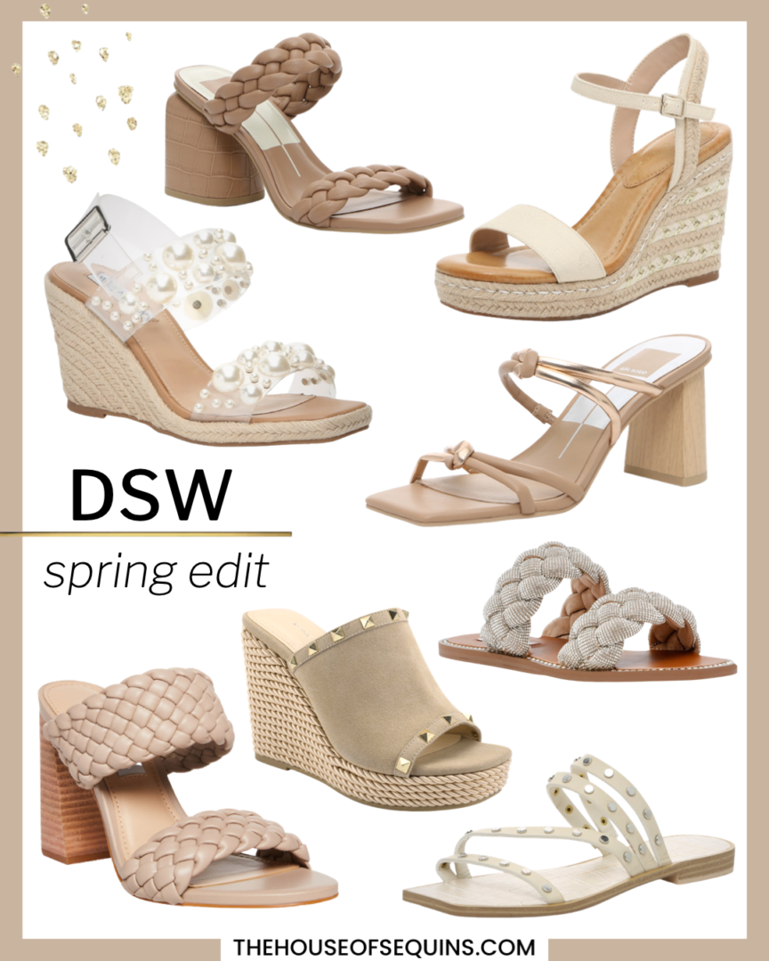 Blogger Sarah Lindner of The House of Sequins sharing Spring sandals from DSW.