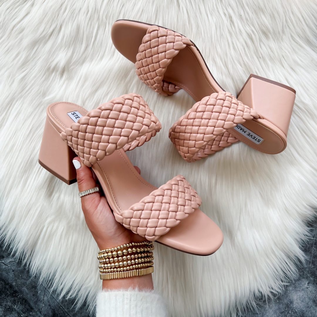 Blogger Sarah Lindner of The House of Sequins sharing spring sandals from Nordstrom Rack.