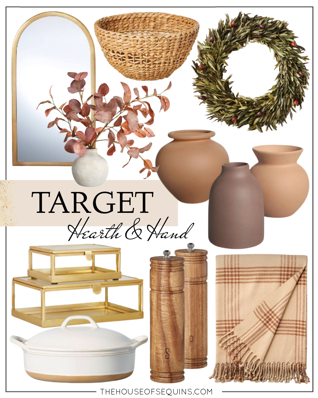 Blogger Sarah Lindner from The House of Sequins sharing Target Home Fall Decor. 