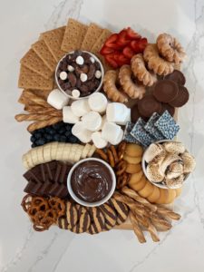 Blogger Sarah Lindner of The House of Sequins sharing a Sweet Charcuterie Board.
