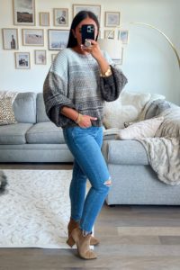 Blogger Sarah Lindner of The House of Sequins styling Walmart Fashion Fall Outfits.