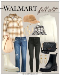 Blogger Sarah Lindner of The House of Sequins sharing curated Walmart fall outfits.