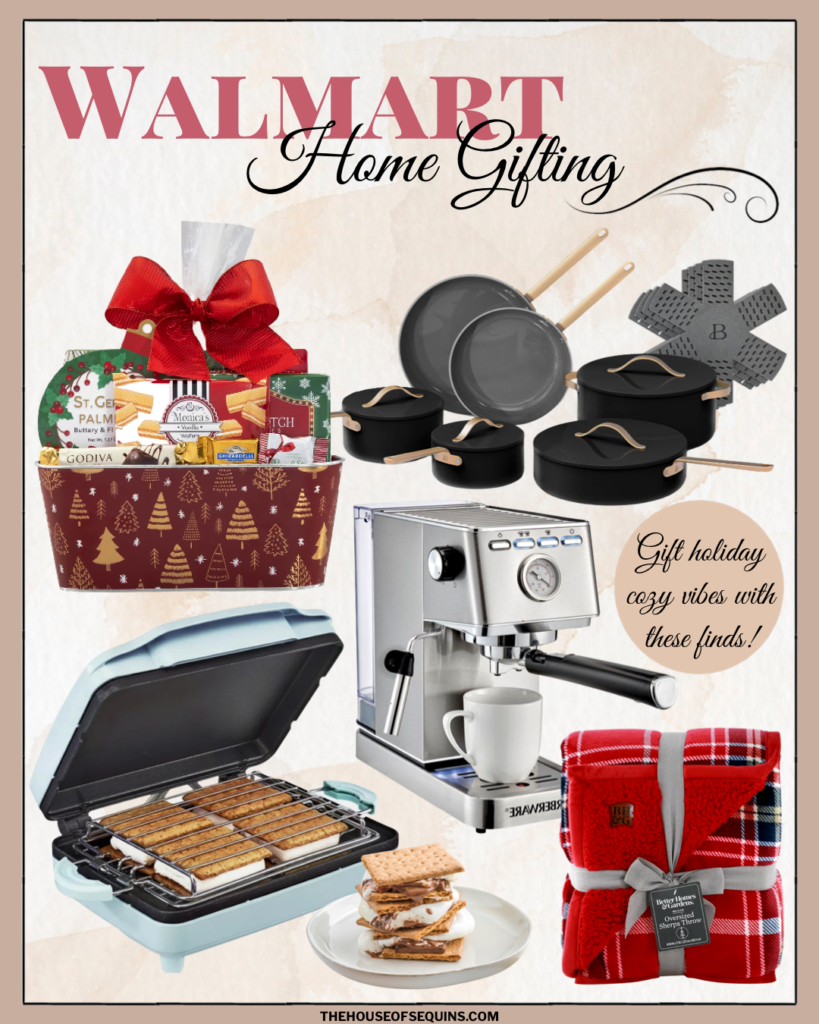Blogger Sarah Lindner of The House of Sequins sharing holiday gifts from Walmart.
