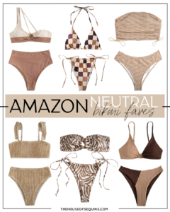 Blogger Sarah Lindner of The House of Sequins sharing Amazon swimsuits.