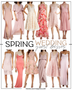 Blogger Sarah Lindner of The House of Sequins sharing Spring Wedding Guest Dresses.