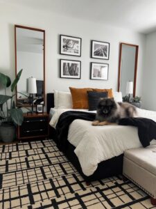 Blogger Sarah Lindner of The House of Sequins sharing bedroom refresh and home decor.