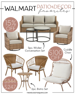 Blogger Sarah Lindner of The House of Sequins sharing Walmart Patio Favorites.