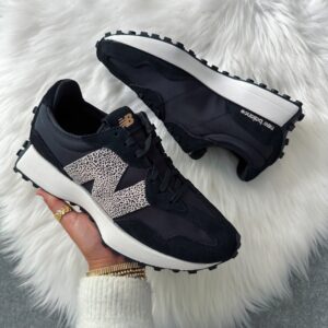 Blogger Sarah Lindner of The House of Sequins sharing New Balance sneakers.