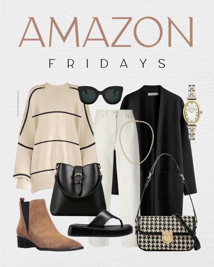Blogger Sarah Lindner of The House of Sequins sharing Amazon Fall outfits.