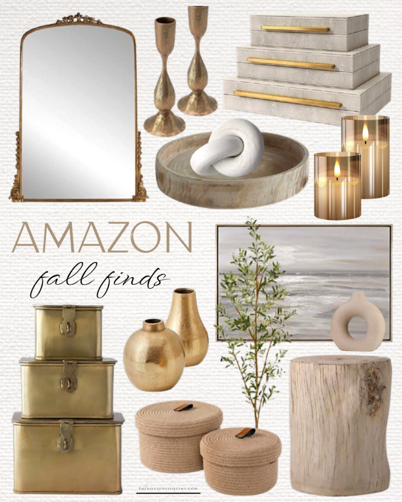 Blogger Sarah Lindner of The House of Sequins sharing Amazon Home Fall Decor.